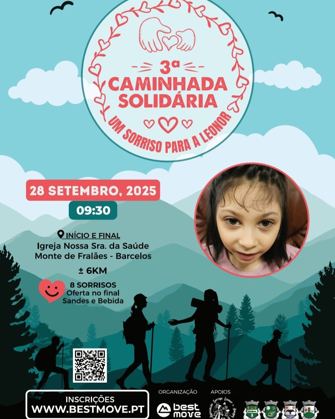 Cartaz da 3.ª Caminhada Solidária da ASLA, 28 de setembro de 2025